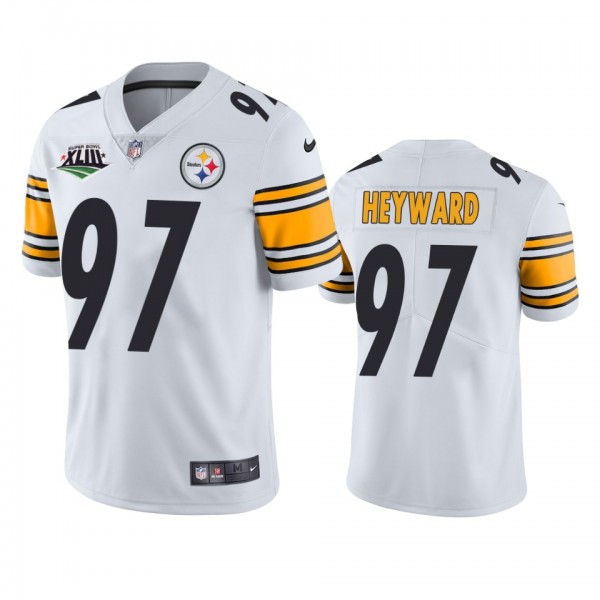Pittsburgh Steelers Cameron Heyward White Super Bowl XLIII Patch Jersey