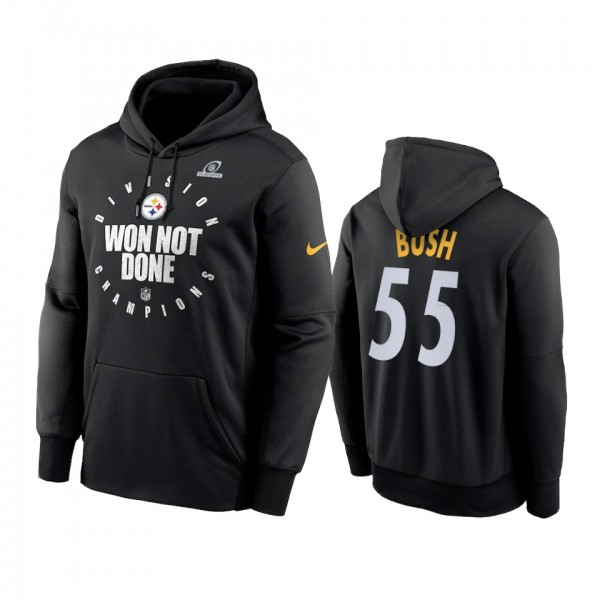 Pittsburgh Steelers Devin Bush Black 2020 AFC North Division Champions Trophy Hoodie