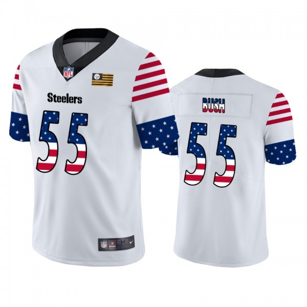 Devin Bush Pittsburgh Steelers White Independence Day Stars & Stripes Jersey