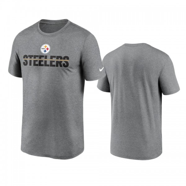 Pittsburgh Steelers Heathered Charcoal Legend Microtype Performance T-Shirt
