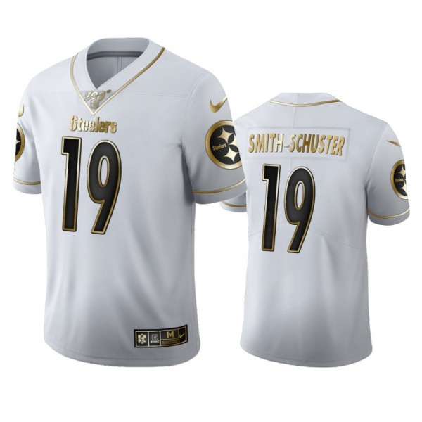 JuJu Smith-Schuster Steelers White 100th Season Golden Edition Jersey