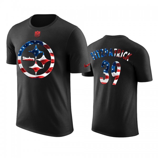 Pittsburgh Steelers Minkah Fitzpatrick Black 2020 Independence Day Stars & Stripes T-Shirt