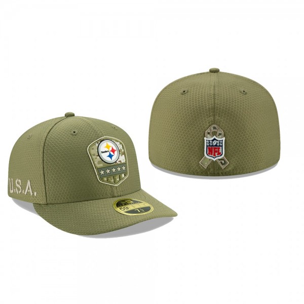 Pittsburgh Steelers Olive 2019 Salute to Service Sideline Low Profile 59FIFTY Hat