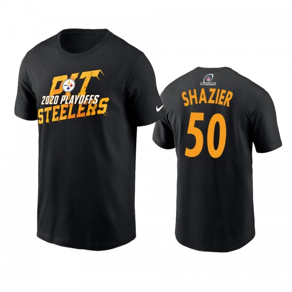 Pittsburgh Steelers Ryan Shazier Black 2020 NFL Playoffs Iconic T-Shirt