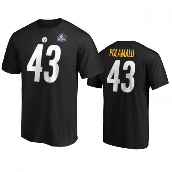 Pittsburgh Steelers Troy Polamalu Black 2020 Pro Football Hall of Fame Inductee Retired Player T-shirt