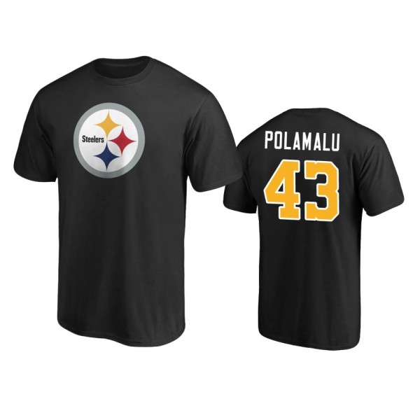 Pittsburgh Steelers Troy Polamalu Black Personaliz...