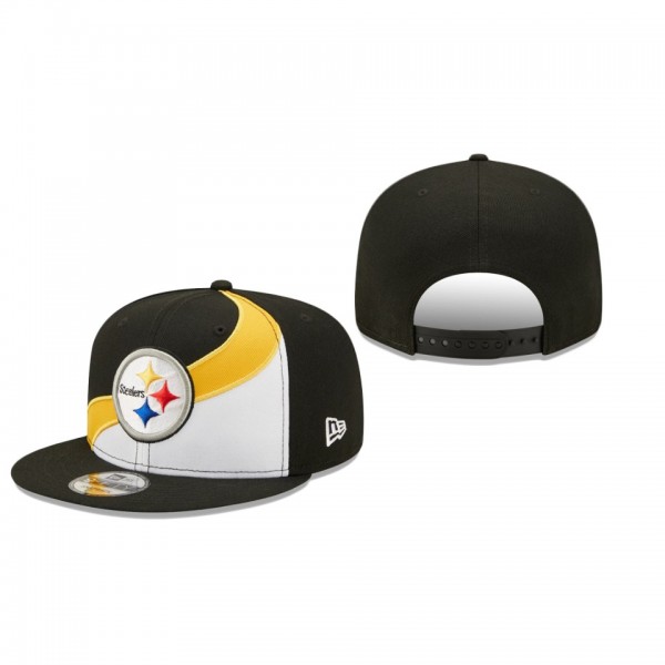Pittsburgh Steelers White Black Wave Snapback Hat