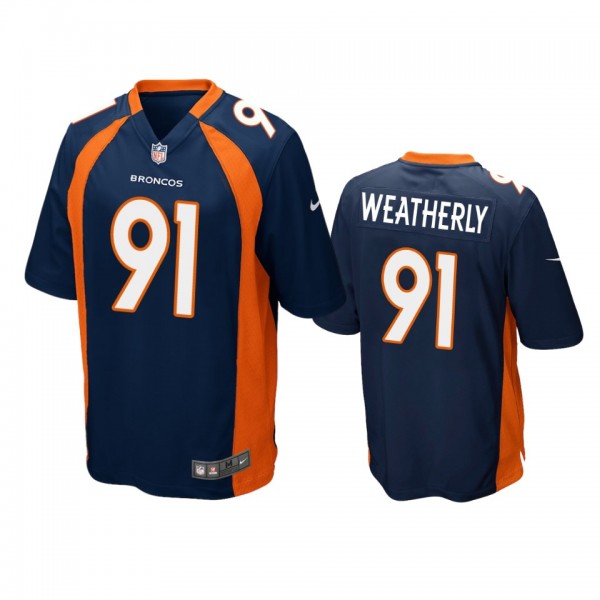 Denver Broncos Stephen Weatherly Navy Game Jersey