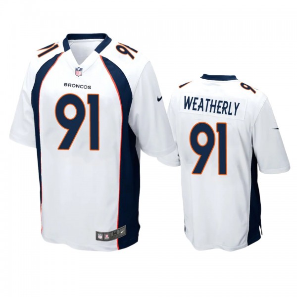Denver Broncos Stephen Weatherly White Game Jersey