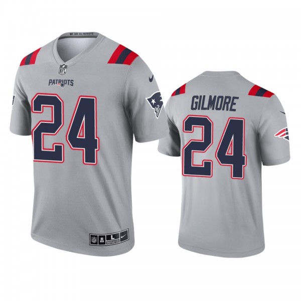 New England Patriots Stephon Gilmore Gray Inverted...