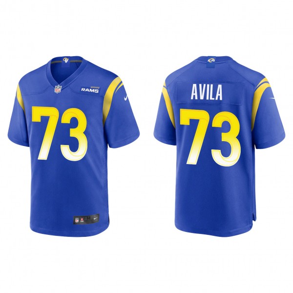 Men's Los Angeles Rams Steve Avila Royal 2023 NFL Draft Game Jersey