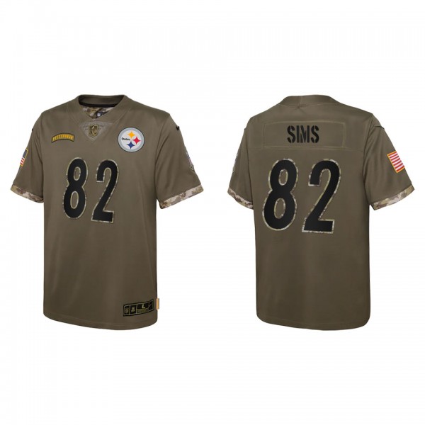Steven Sims Youth Pittsburgh Steelers Olive 2022 Salute To Service Limited Jersey