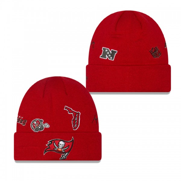 Men's Tampa Bay Buccaneers Red Identity Cuffed Kni...