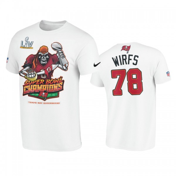 Tampa Bay Buccaneers Tristan Wirfs White Super Bowl LV Champions Cartoon T-Shirt