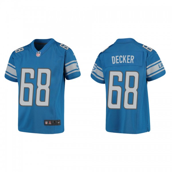 Youth Taylor Decker Detroit Lions Blue Game Jersey