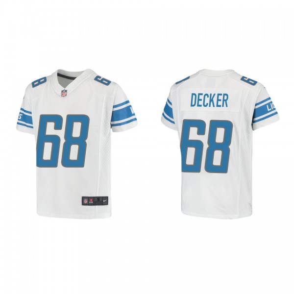 Youth Taylor Decker Detroit Lions White Game Jersey