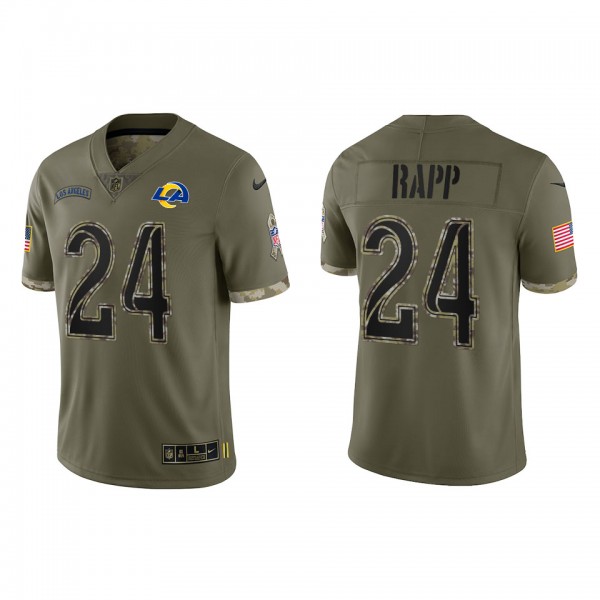 Taylor Rapp Los Angeles Rams Olive 2022 Salute To Service Limited Jersey