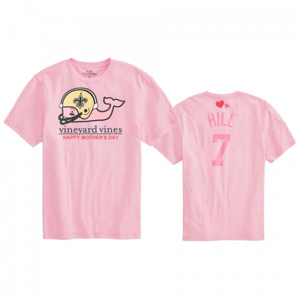 Women's New Orleans Saints Taysom Hill Pink Mother's Day T-Shirt
