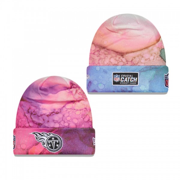 Men's Tennessee Titans Pink 2022 NFL Crucial Catch Knit Hat