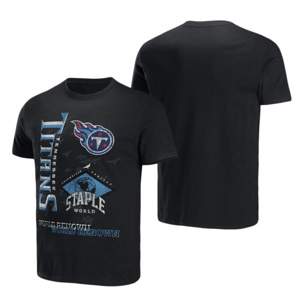 Men's Tennessee Titans NFL x Staple Black World Renowned T-Shirt