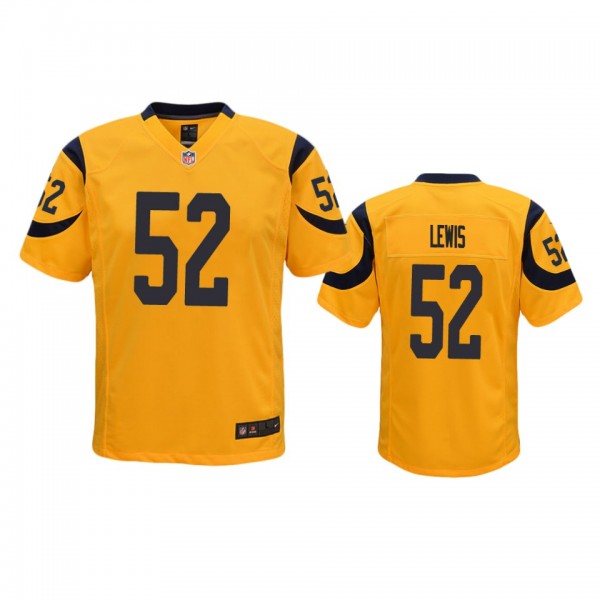Los Angeles Rams Terrell Lewis Gold Color Rush Gam...