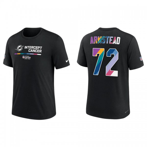 Terron Armstead Miami Dolphins Black 2022 NFL Crucial Catch Performance T-Shirt