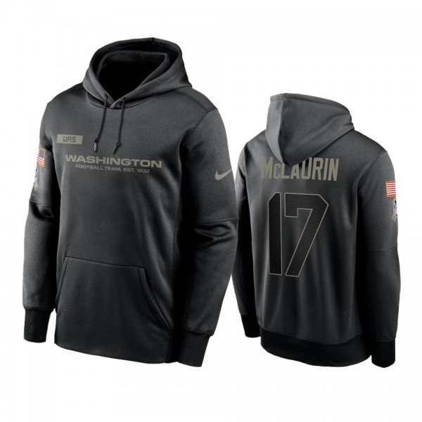 Washington Football Team Terry McLaurin Black 2020 Salute To Service Sideline Performance Pullover Hoodie