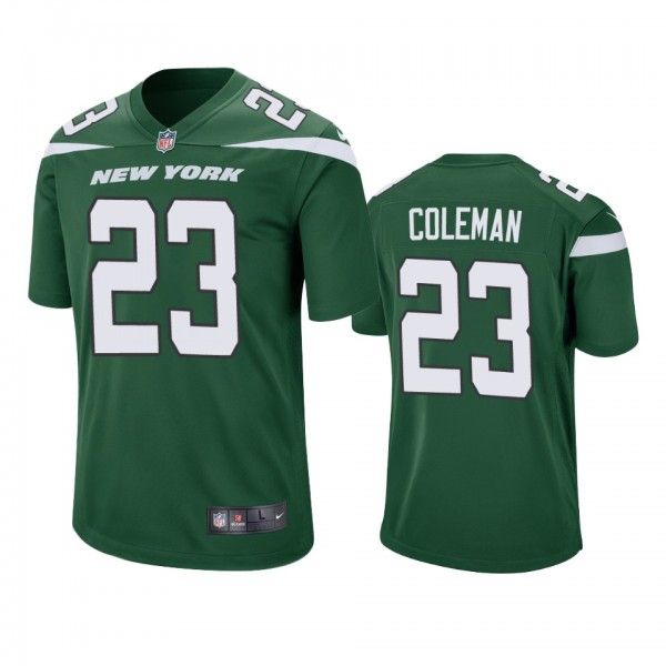 New York Jets Tevin Coleman Green Game Jersey
