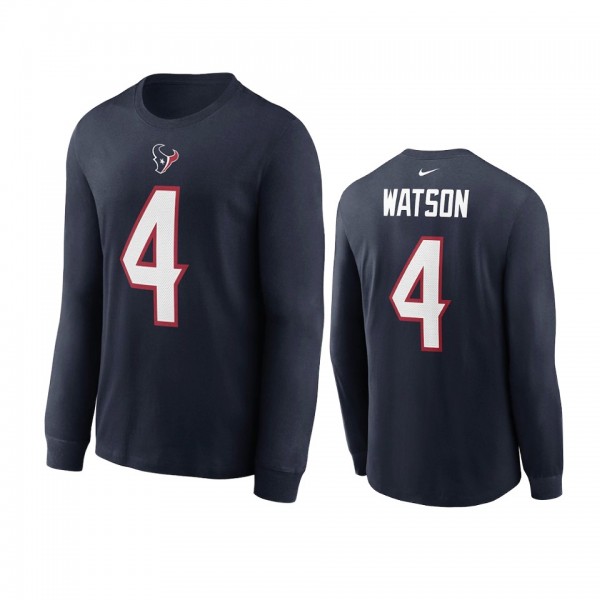 Houston Texans Deshaun Watson Navy Name Number Lon...