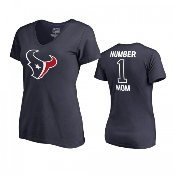 Houston Texans Navy Mother's Day #1 Mom T-Shirt