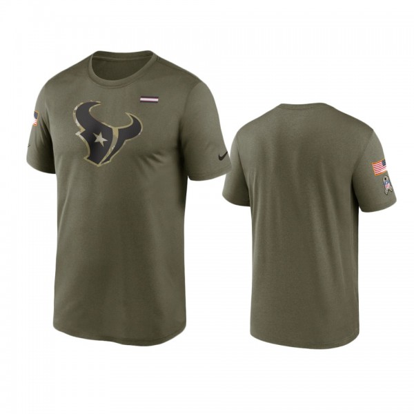 Houston Texans Olive 2021 Salute To Service Legend Performance T-Shirt