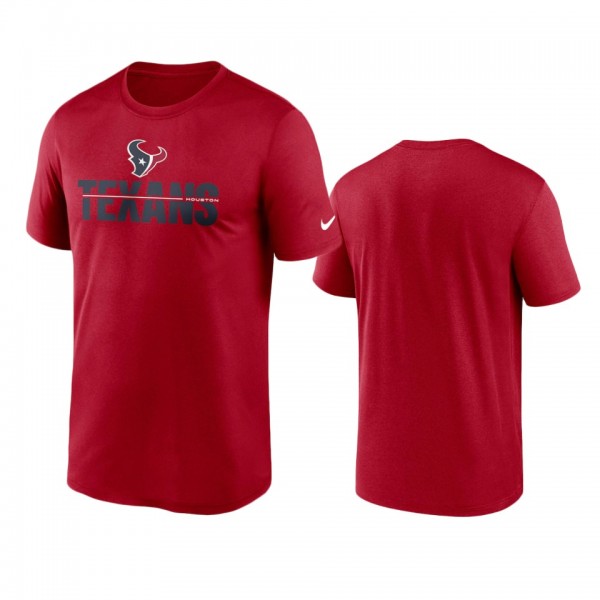 Houston Texans Red Legend Microtype Performance T-...