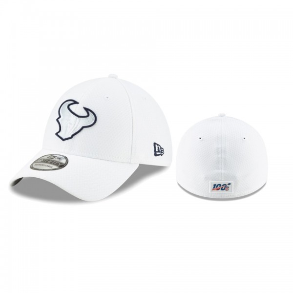 Houston Texans White 2019 NFL Sideline Platinum 39THIRTY Flex Hat