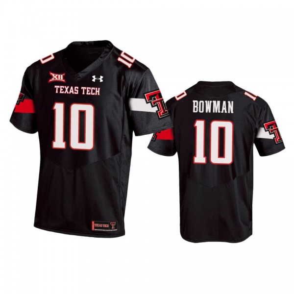 Texas Tech Red Raiders Alan Bowman Black 2020 Repl...