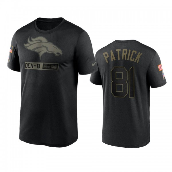 Denver Broncos Tim Patrick Black 2020 Salute To Service Team Logo Performance T-shirt