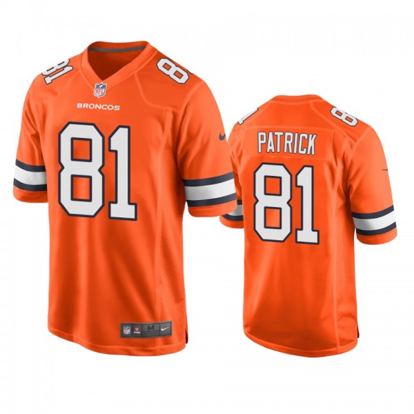 Denver Broncos Tim Patrick Orange Alternate Game J...