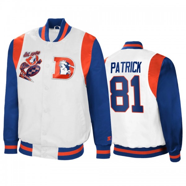 Denver Broncos Tim Patrick White Royal Retro The All-American Full-Snap Jacket