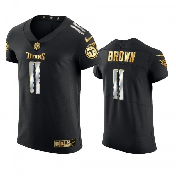Tennessee Titans A.J. Brown Black Golden Edition Vapor Elite Jersey - Men's