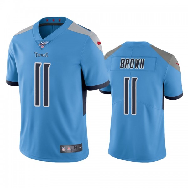 Tennessee Titans A.J. Brown Light Blue 100th Season Vapor Limited Jersey