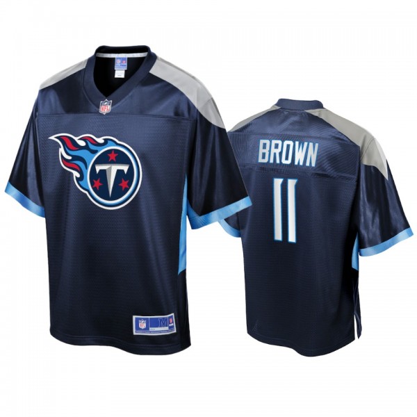 Tennessee Titans A.J. Brown Navy Icon Jersey - Men...