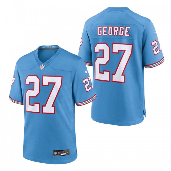 Men's Tennessee Titans Eddie George Light Blue Oilers Throwback Retired Player Game Jersey
