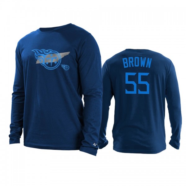 Tennessee Titans Jayon Brown Navy State Long Sleev...