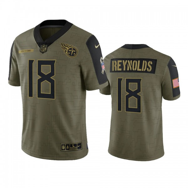 Tennessee Titans Josh Reynolds Olive 2021 Salute To Service Limited Jersey