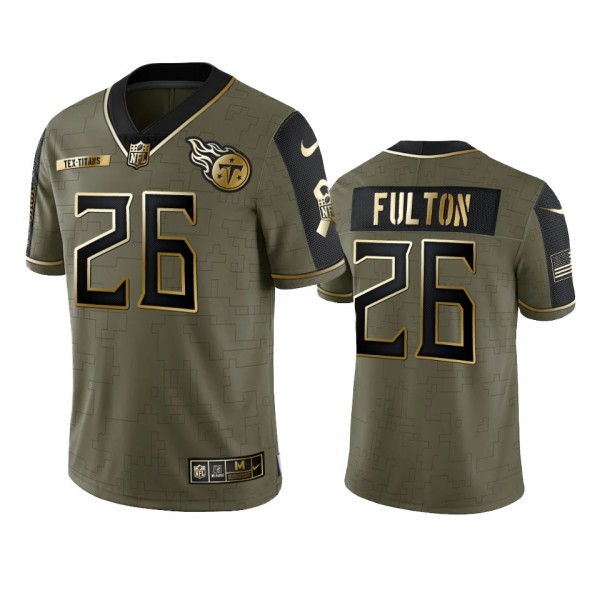 Tennessee Titans Kristian Fulton Olive Gold 2021 S...