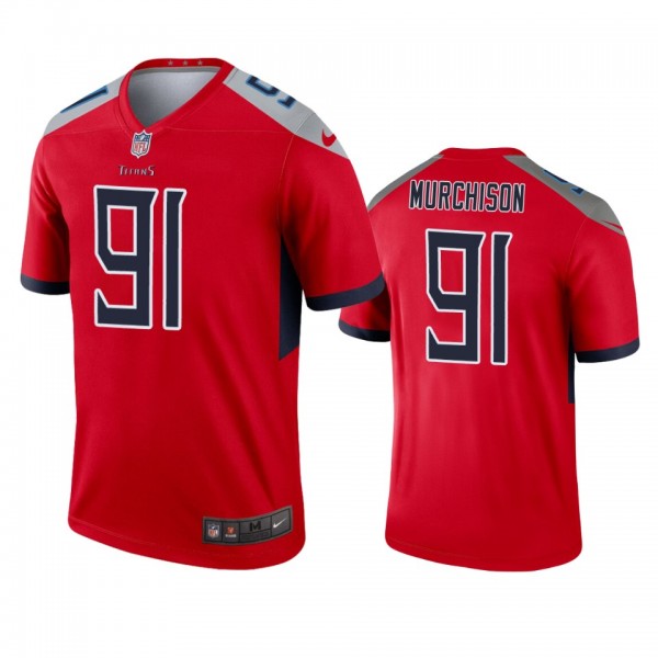 Tennessee Titans Larrell Murchison Red Inverted Le...