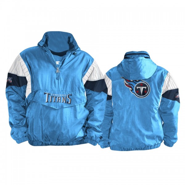 Tennessee Titans Light Blue Navy 100th Season Thursday Night Lights Quarter-Zip Breakaway Jacket
