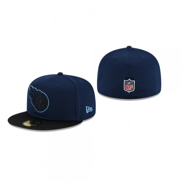 Tennessee Titans Navy Black 2021 NFL Sideline Road 59FIFTY Fitted Hat