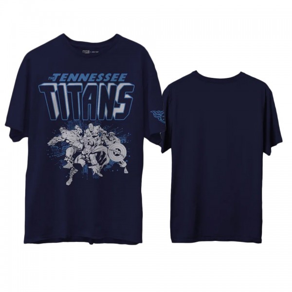 Men's Titans Junk Food Marvel Navy T-Shirt