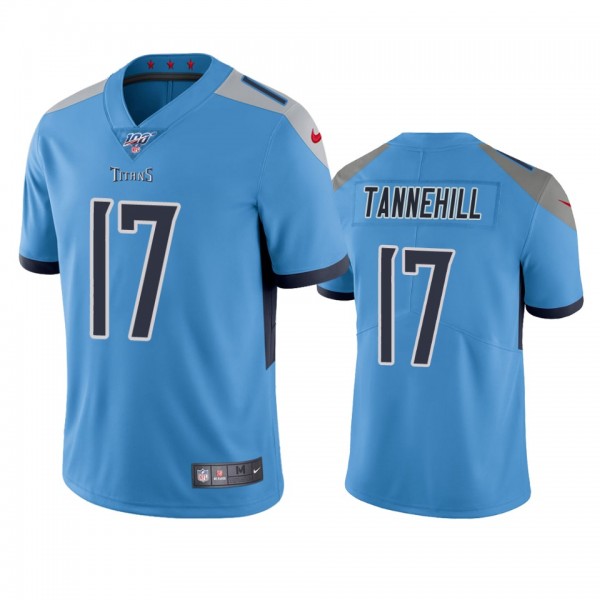 Tennessee Titans Ryan Tannehill Light Blue 100th Season Vapor Limited Jersey
