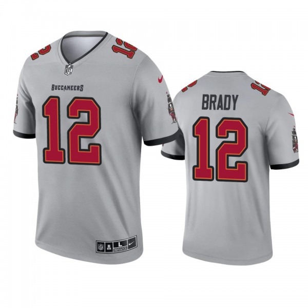 Tampa Bay Buccaneers Tom Brady Gray 2021 Inverted Legend Jersey